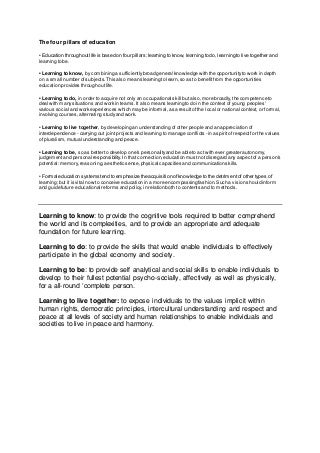 Four pillars of education and their examples image