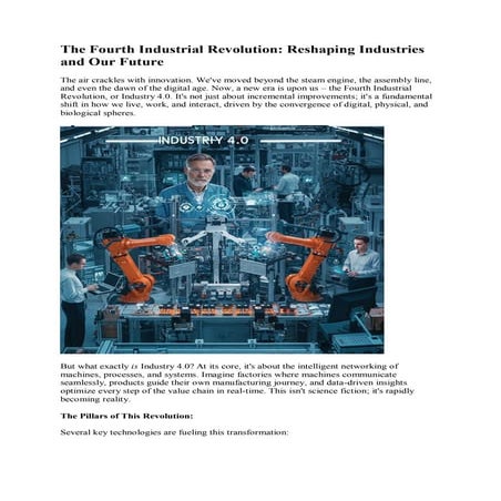Industry 4.0 The Fourth Industrial Revolution Explained