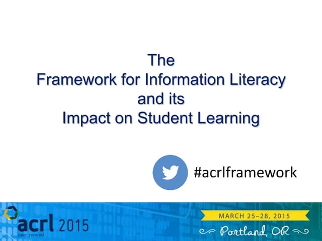 The framework for information literacy and its impact no student learning