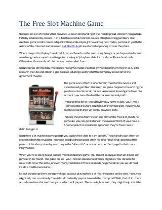 The Free Slot Machine Game