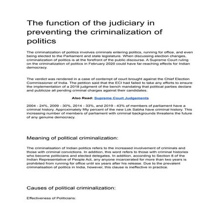 Criminalization of politics in india | PPTX