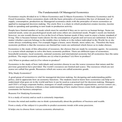 The fundamentals of managerial economics