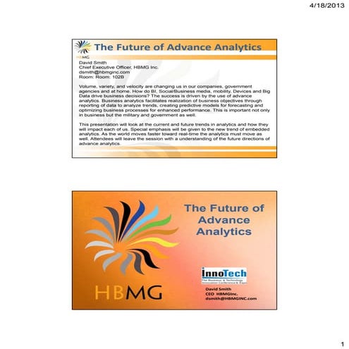 The Future of Advance Analytics | PDF