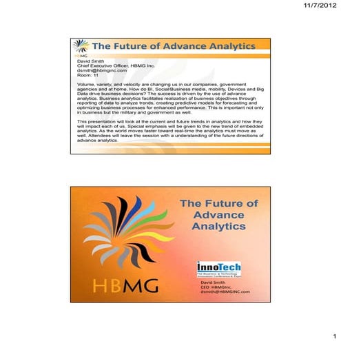 The Future of Advance Analytics 