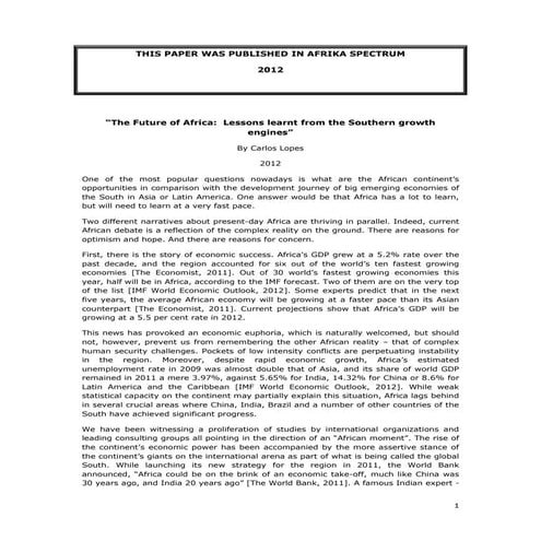 The Economic Growth of Africa | PPTX