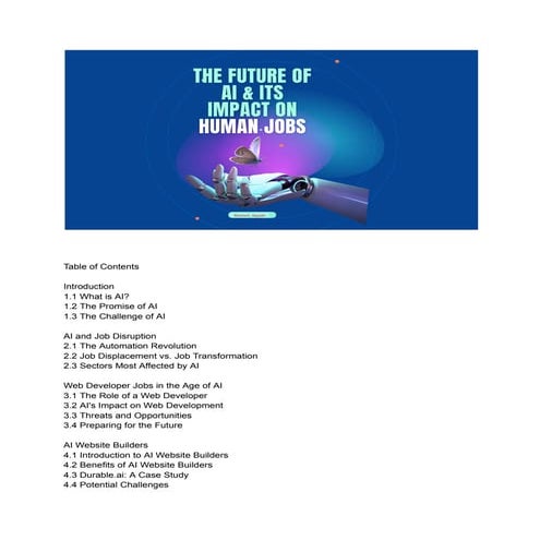 The Impact of AI on Job | PDF