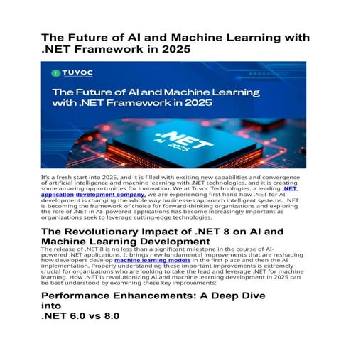 The Future of AI and Machine Learning with .NET Framework in 2025