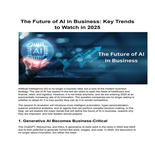How AI Will Transform Businesses in 2025 – Key Insights & Strategies