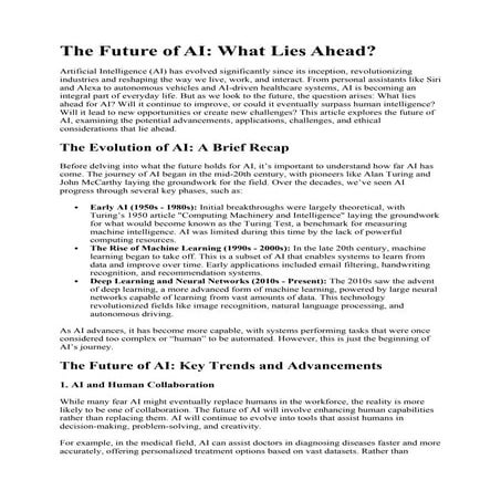 The Future of AI: What’s Next for Us Ahead?