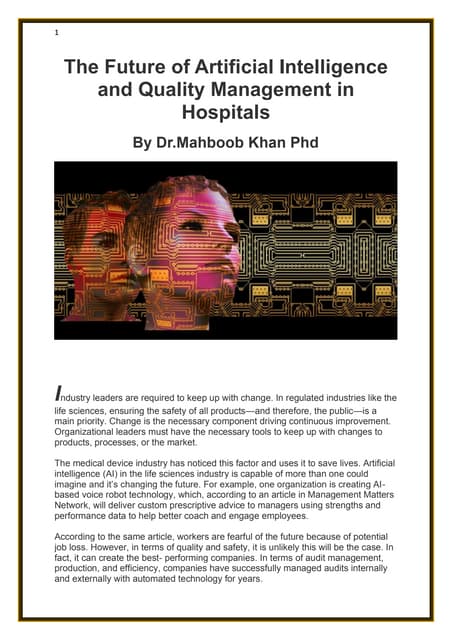 11 Role of Artificial Intelligence in Medical Device Quality Assurance ...