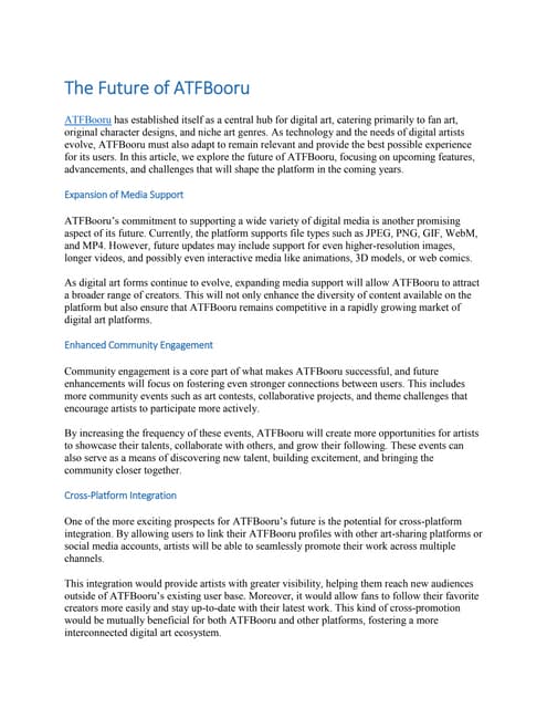 Shaping the Future: ATFBooru's Digital Art Evolution | PDF | Free Download