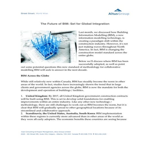 The Future of BIM: Set for Global Integration