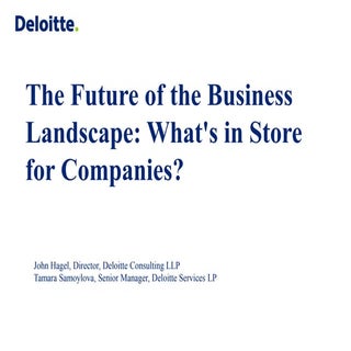 The future of the business landscap...
