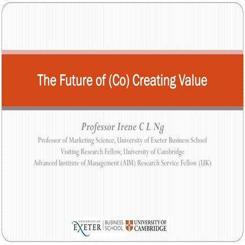 The future of (co) creating value