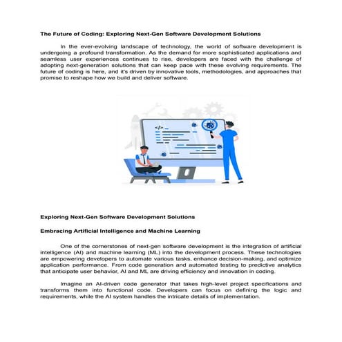 The Future of Coding: Exploring Next-Gen Software Development Solutions