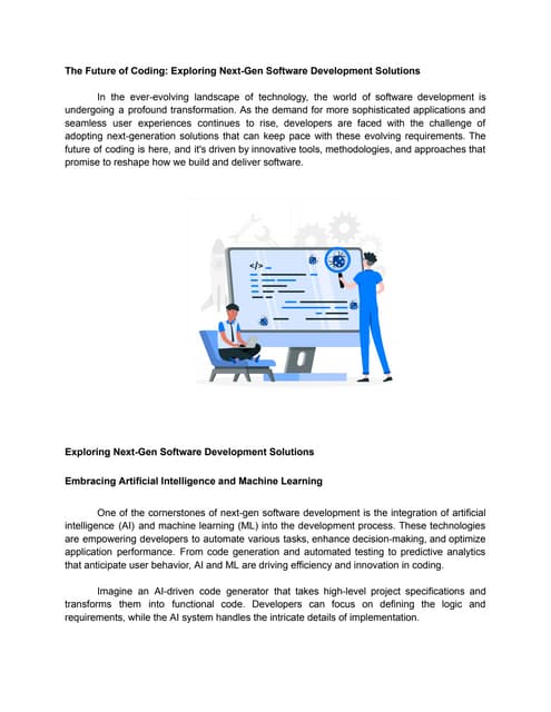 The Future Of Coding Exploring Next Gen Software Development Solutions The Future Of Coding Exploring Next Gen Software Development Solutions