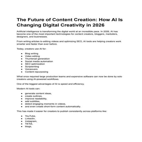 The Future of Content Creation: AI's Impact on Digital Creativity in ...