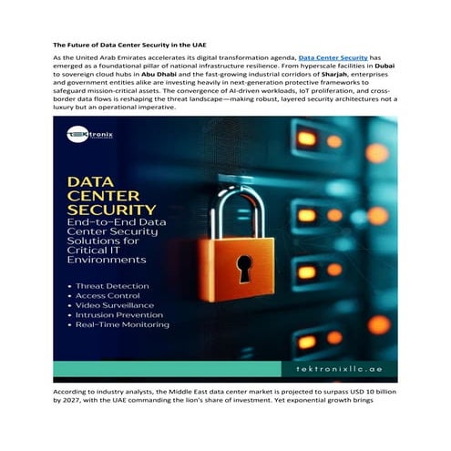 The Future of Data Center Security in the UAE: Strategies and ...