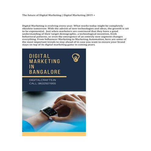 The future of digital marketing |  digitalcrafts.in