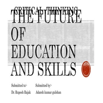 The future of education and skills- critical thinking