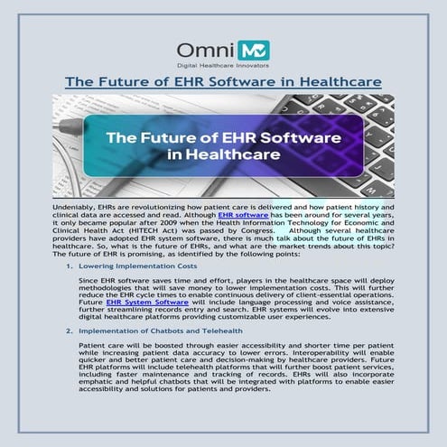 The Future of Electronic Health Record Software in 2023 | PDF