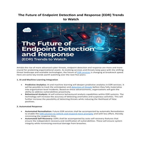 The Future of Endpoint Detection and Response (EDR) Trends to Watch