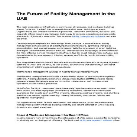 The Future of Facility Management in the UAE | DOCX
