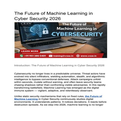 Machine Learning in Cyber Security | PPTX