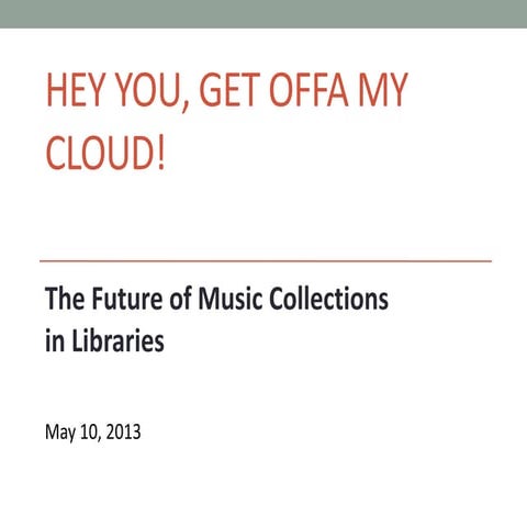 The future of music collections 