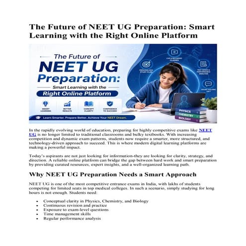 The Future of NEET UG Preparation Smart Learning with the Right Online ...