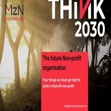 The future of non profit organisations