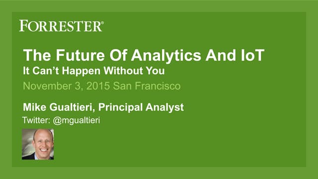 WSO2Con USA 2015: Keynote - The Future of Real-Time Analytics and IoT