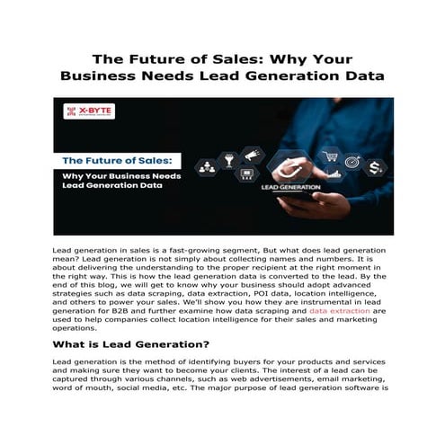 The Future of Sales: Why Your Business Needs Lead Generation Data