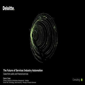 The Future of Services Industry Automation - ThinkX, Stockholm, March 12, 2018