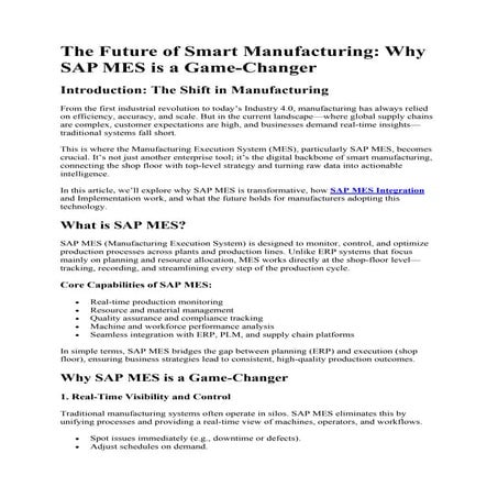 The Future of Smart Manufacturing_ Why SAP MES is a Game-Changer.pdf