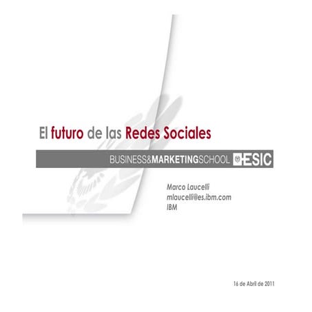 The Future Of Social Networks 2011 V2