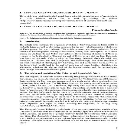 The future of universe, sun, earth and humanity