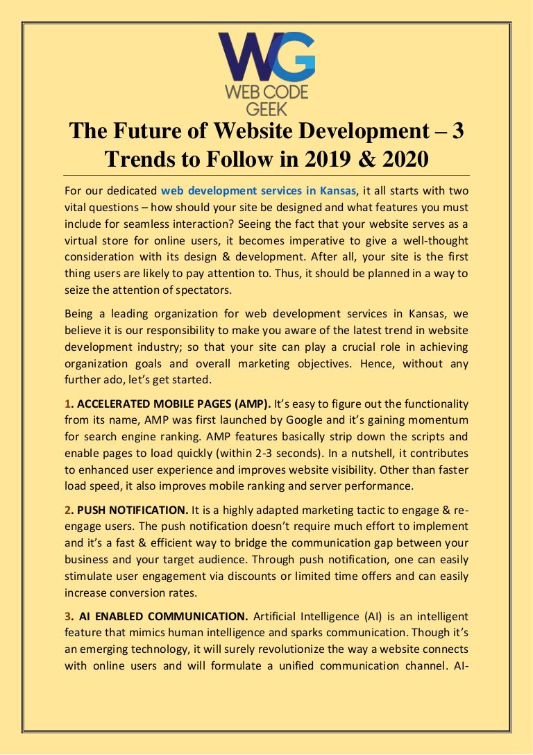 The Future Of Website Development 3 Trends To Follow In 2019 2020