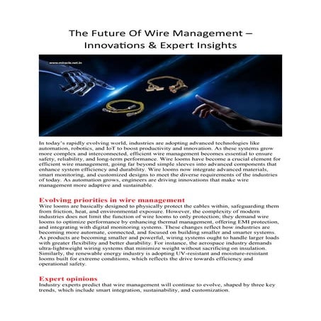 The Future Of Wire Management Innovations & Expert Insights | PDF