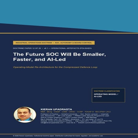 The Future SOC: Smaller, Faster, AI-Led Operating Model Re-Architecture ...