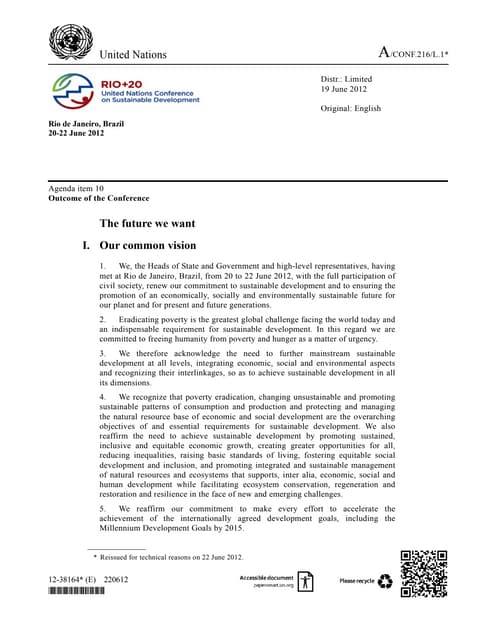 The future we want (rio+20)