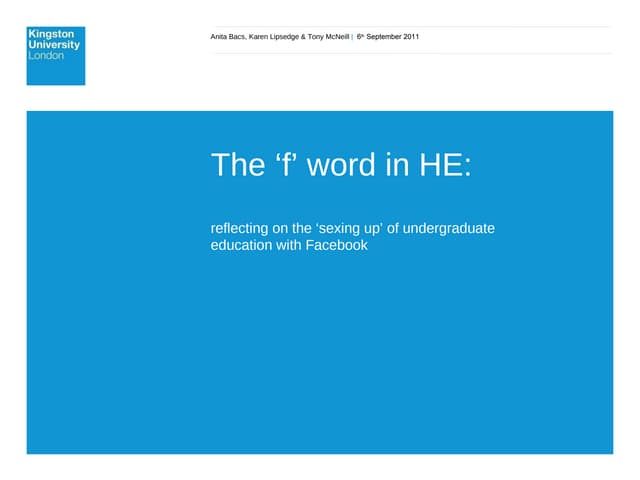 The ‘f’ word in HE: reflecting on t...