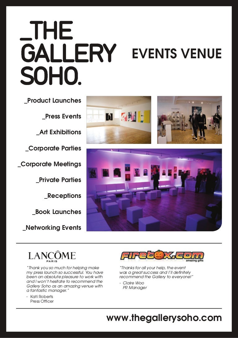 venue hire london the gallery soho_e flyer flyers for hire
