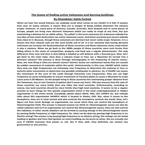 The Game of finding active Volcanoes and Burning buildings