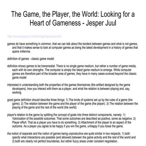 Thegameplayerworld jesperjuul