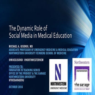 NU Innovation in Teaching Series: Social Media in Medical Education