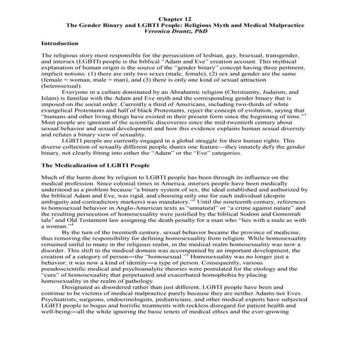 The Gender Binary & LGBTI People: Religious Myth and Medical Malpractice