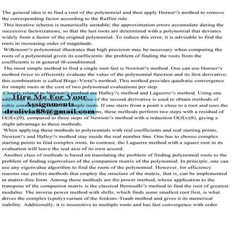 The general idea is to find a root of the polynomial and then apply .pdf