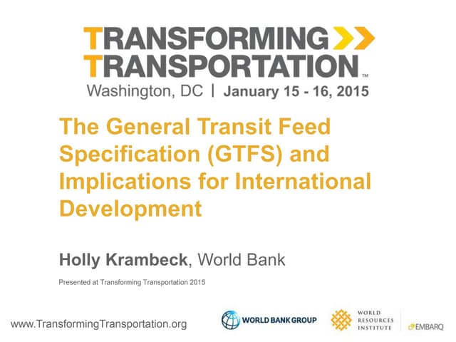 The general transit feed specificat...