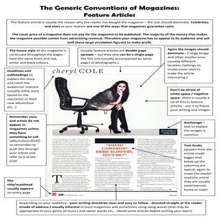The generic conventions of magazine...
